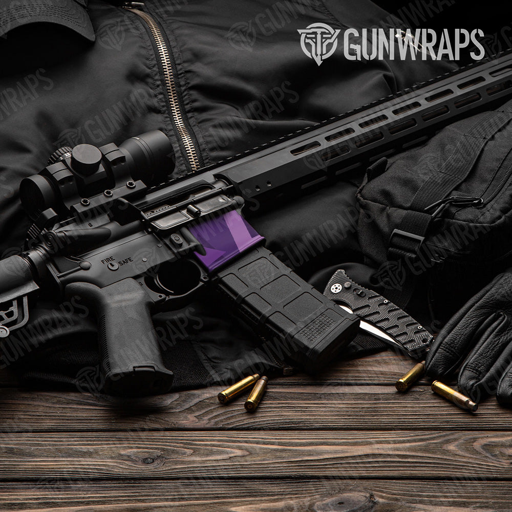 AR-15 Mag Well Shattered Elite Purple Gun Skin Vinyl Wrap
