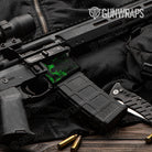 AR-15 Mag Well Skull Green Gun Skin Vinyl Wrap