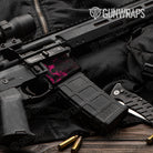 AR-15 Mag Well Skull Magenta Gun Skin Vinyl Wrap