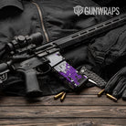 AR-15 Mag & Mag Well Broken Plaid Purple Tiger Gun Skin Vinyl Wrap