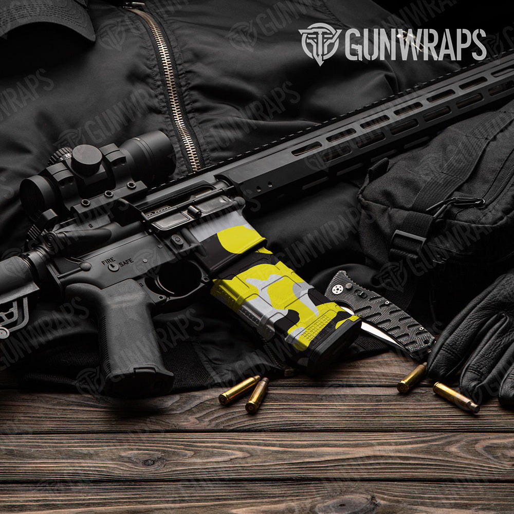 AR-15 Mag & Mag Well Classic Yellow Tiger Gun Skin Vinyl Wrap