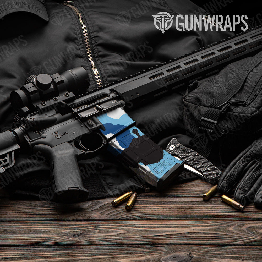 AR-15 Mag & Mag Well Cumulus Baby Blue Gun Skin Vinyl Wrap