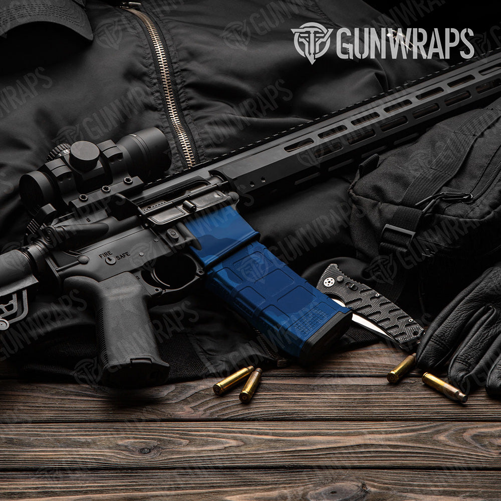 AR-15 Mag & Mag Well Cumulus Elite Blue Gun Skin Vinyl Wrap