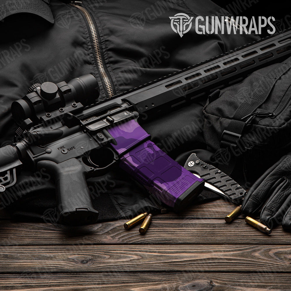 AR-15 Mag & Mag Well Cumulus Elite Purple Gun Skin Vinyl Wrap