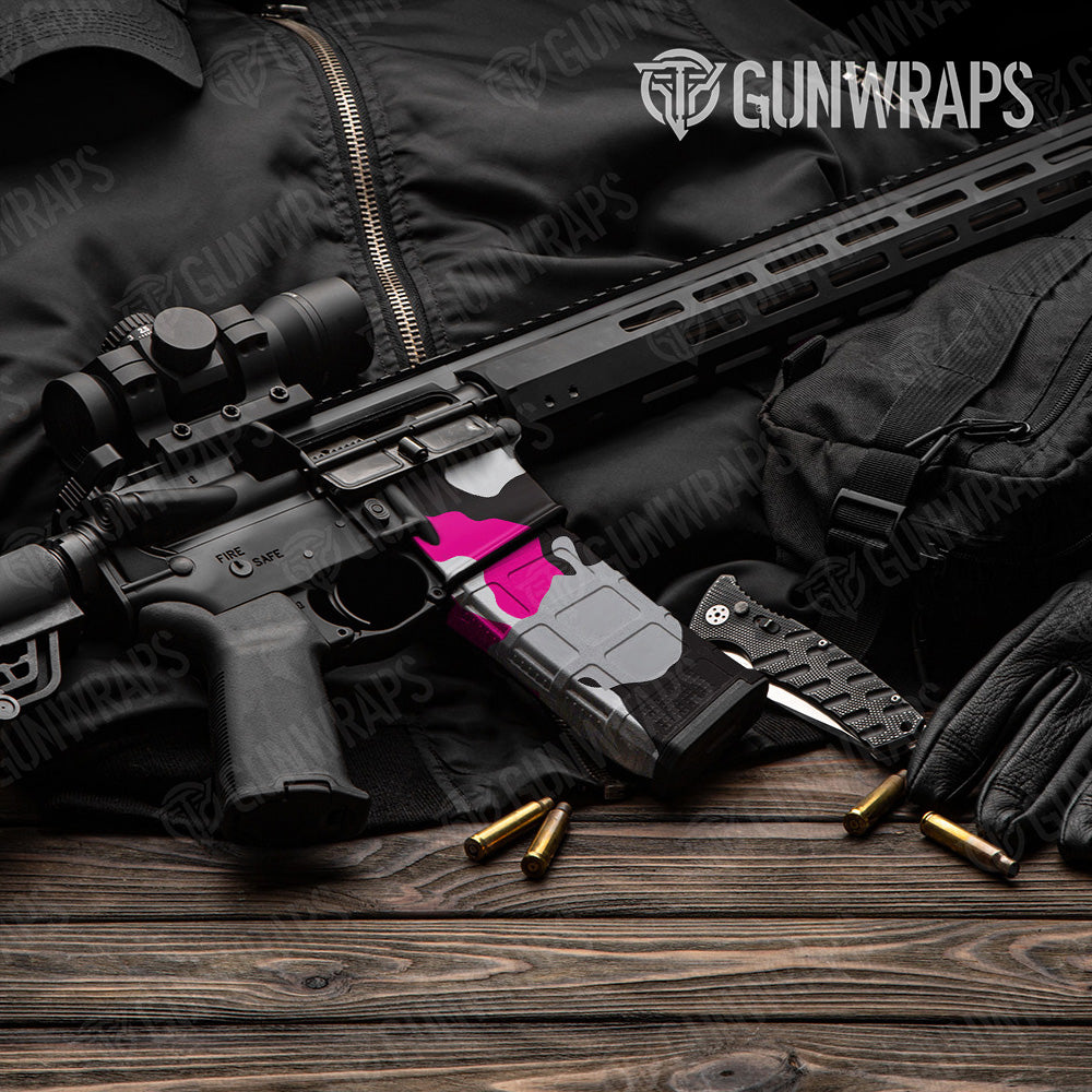 AR-15 Mag & Mag Well Cumulus Magenta Tiger Gun Skin Vinyl Wrap