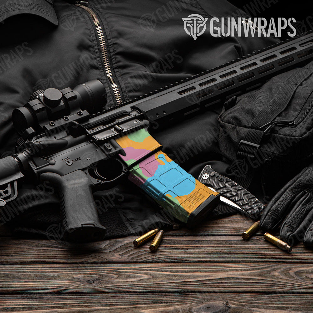 AR-15 Mag & Mag Well Cumulus Sherbert Gun Skin Vinyl Wrap