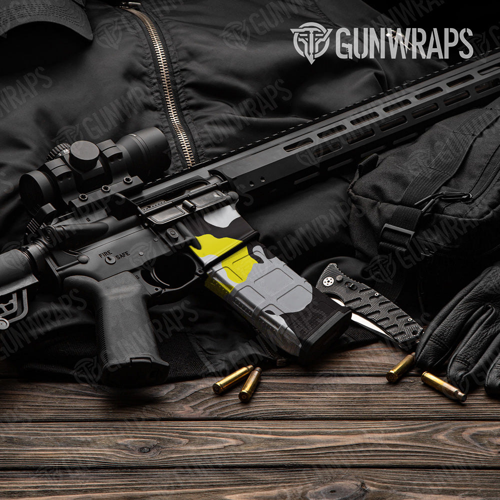 AR-15 Mag & Mag Well Cumulus Yellow Tiger Gun Skin Vinyl Wrap
