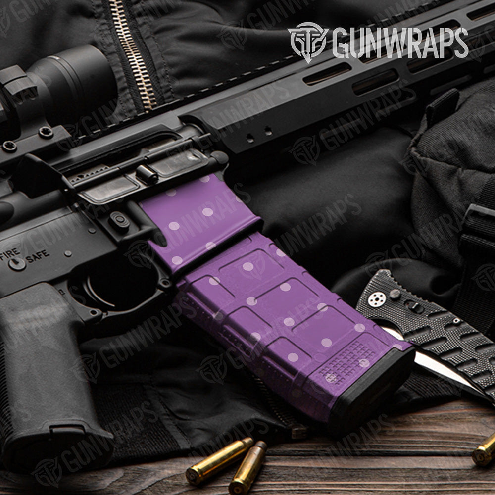 AR-15 Mag & Mag Well Dotted Lavender Gun Skin Vinyl Wrap