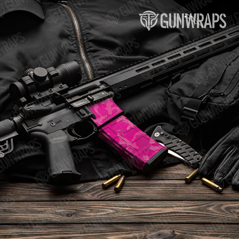 AR-15 Mag & Mag Well Erratic Elite Magenta Gun Skin Vinyl Wrap