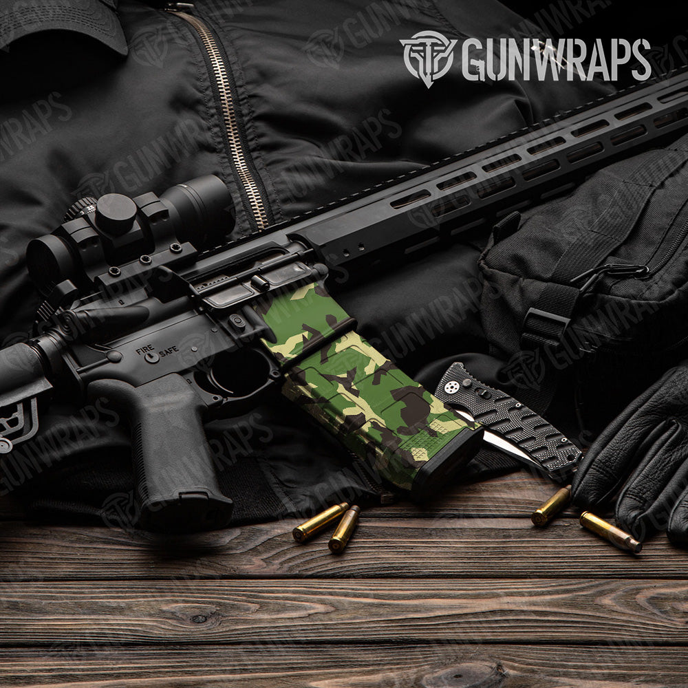 AR-15 Mag & Mag Well Erratic Jungle Gun Skin Vinyl Wrap