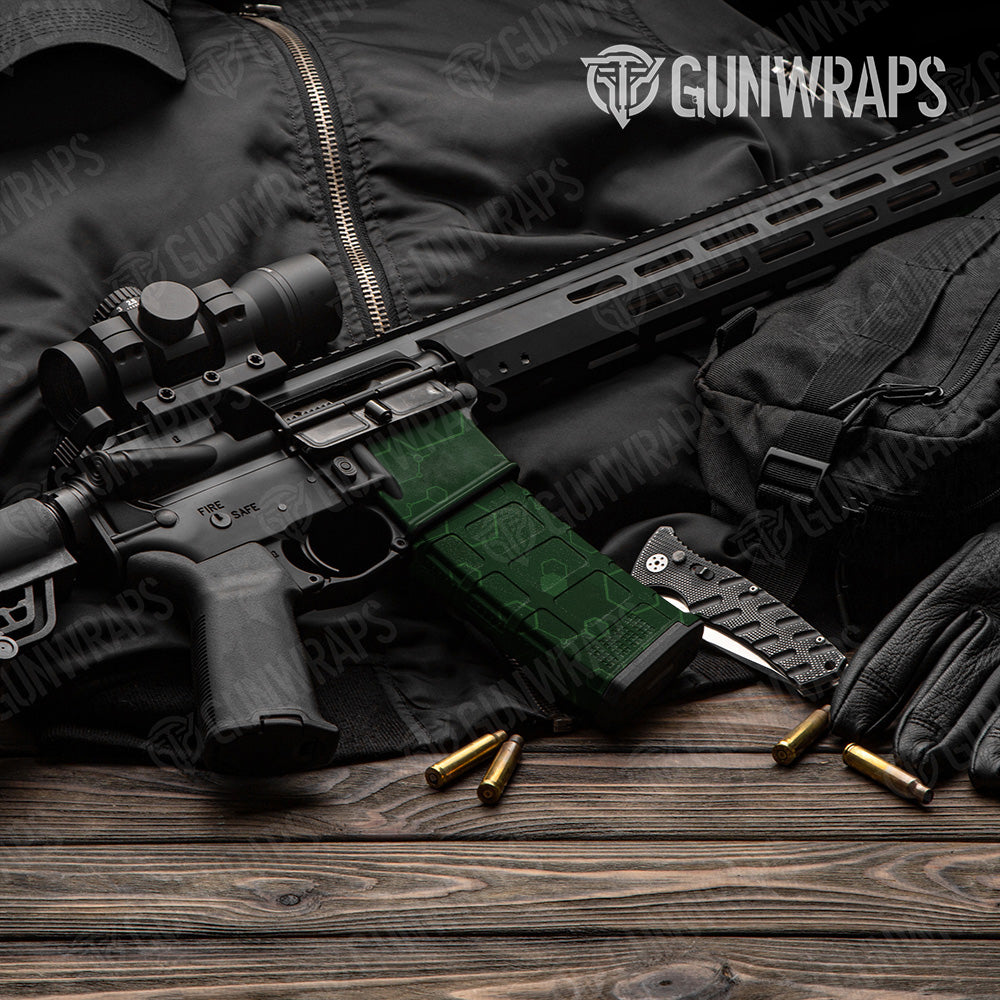 AR 15 Mag Hex DNA Elite Green Gun Skin Vinyl Wrap