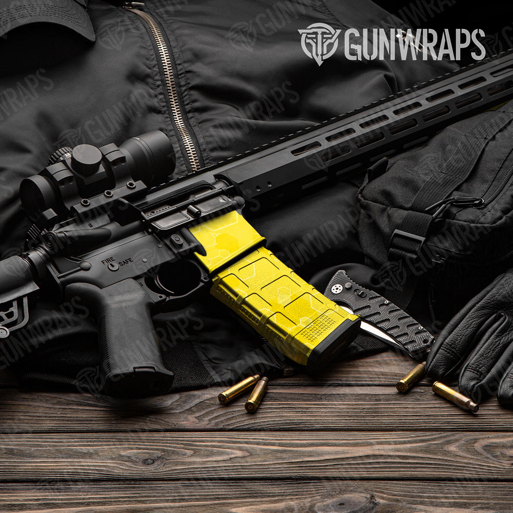 AR 15 Mag Hex DNA Elite Yellow Gun Skin Vinyl Wrap