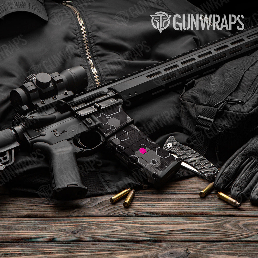 AR 15 Mag Hex DNA Magenta Gun Skin Vinyl Wrap