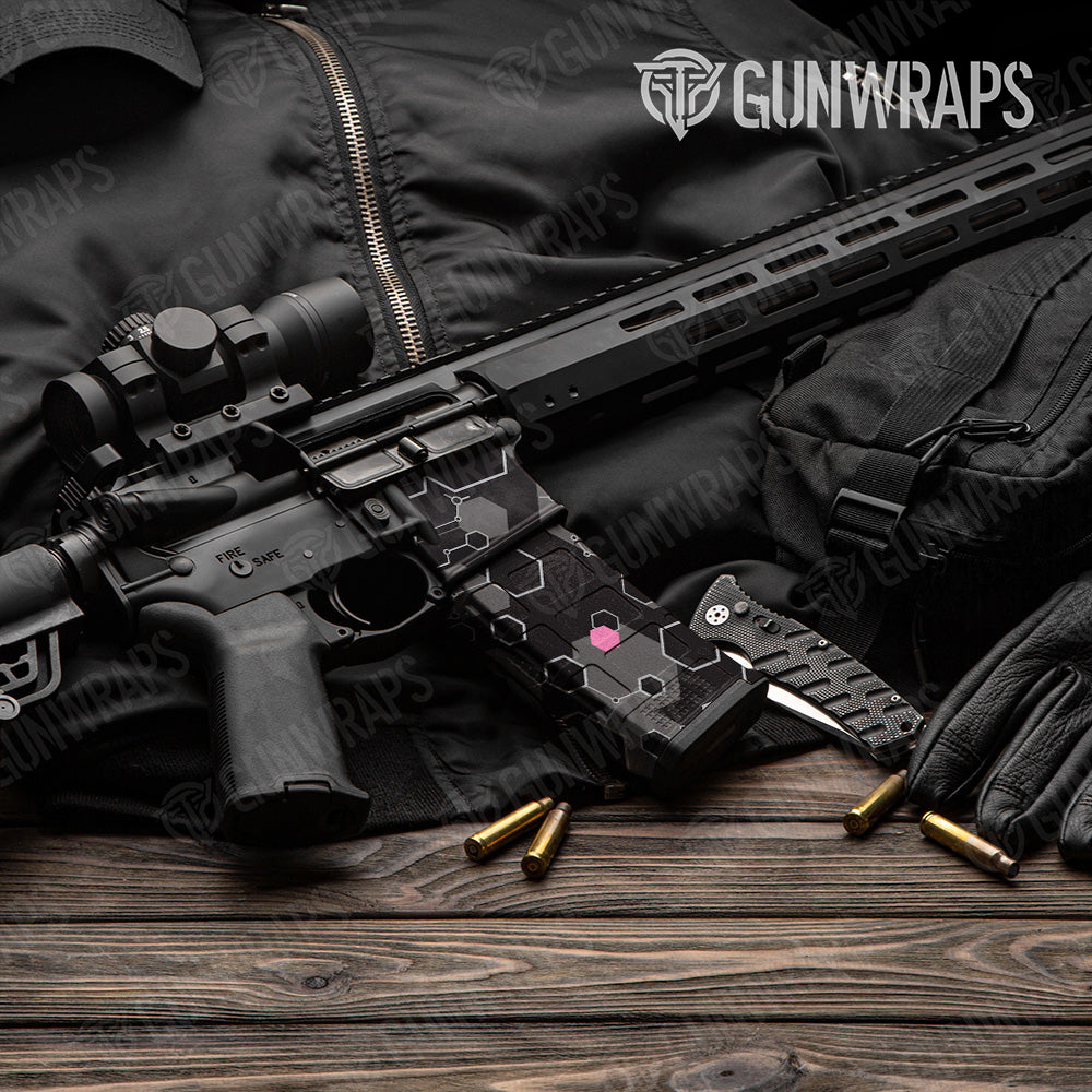AR 15 Mag Hex DNA Pink Gun Skin Vinyl Wrap