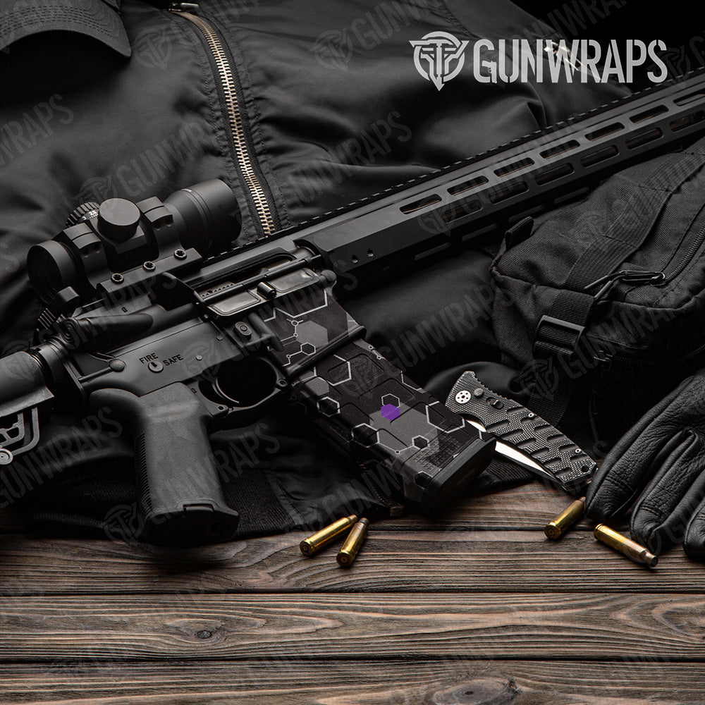 AR 15 Mag Hex DNA Purple Gun Skin Vinyl Wrap