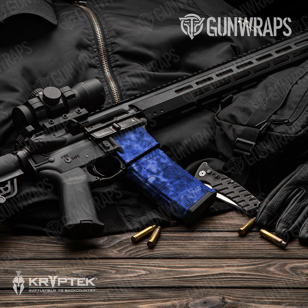 AR-15 Mag & Mag Well Kryptek Blue Gun Skin Vinyl Wrap