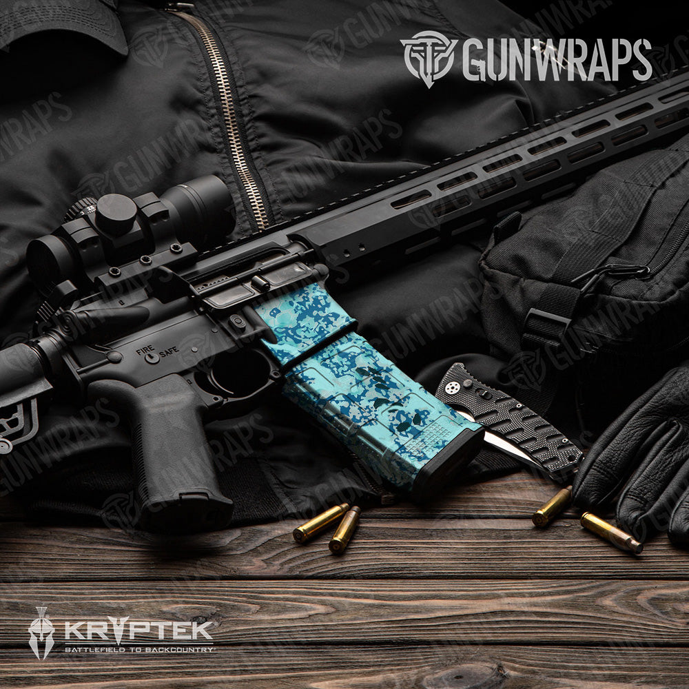 AR-15 Mag & Mag Well Kryptek Obskura Glacier Gun Skin Vinyl Wrap