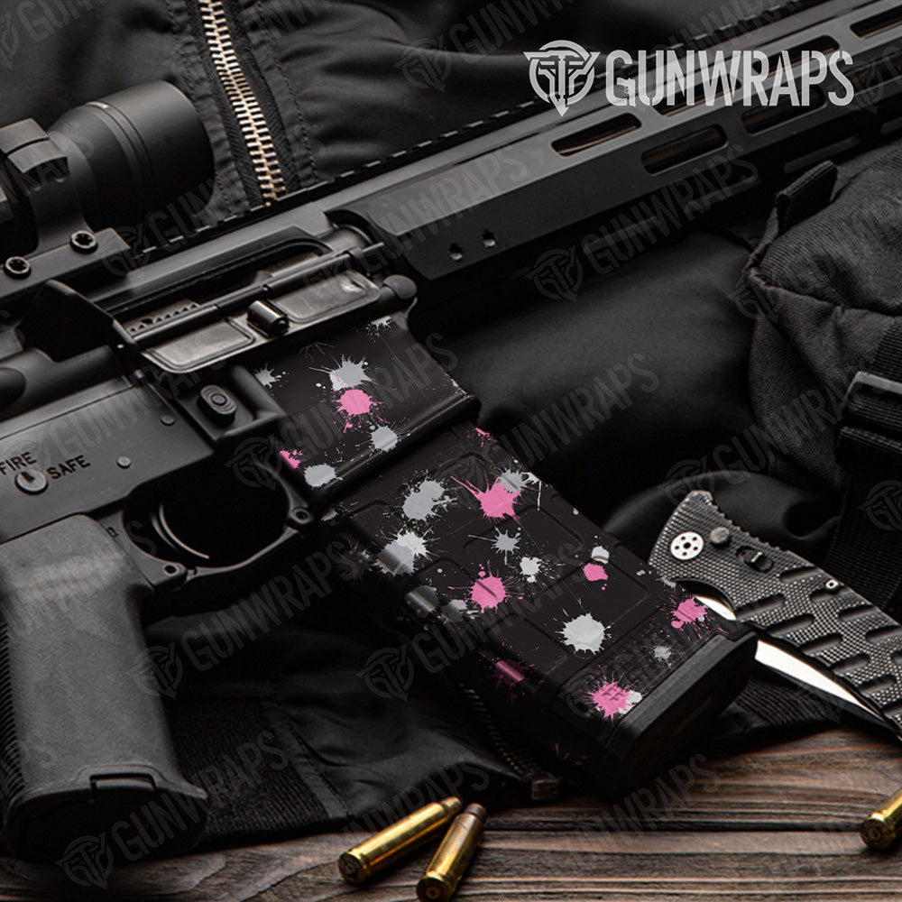 AR-15 Mag & Mag Well Paintball Pink Tiger Gun Skin Vinyl Wrap