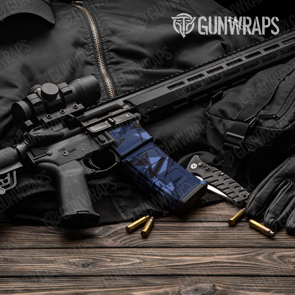 AR-15 Mag & Mag Well Sharp Blue Midnight Gun Skin Vinyl Wrap