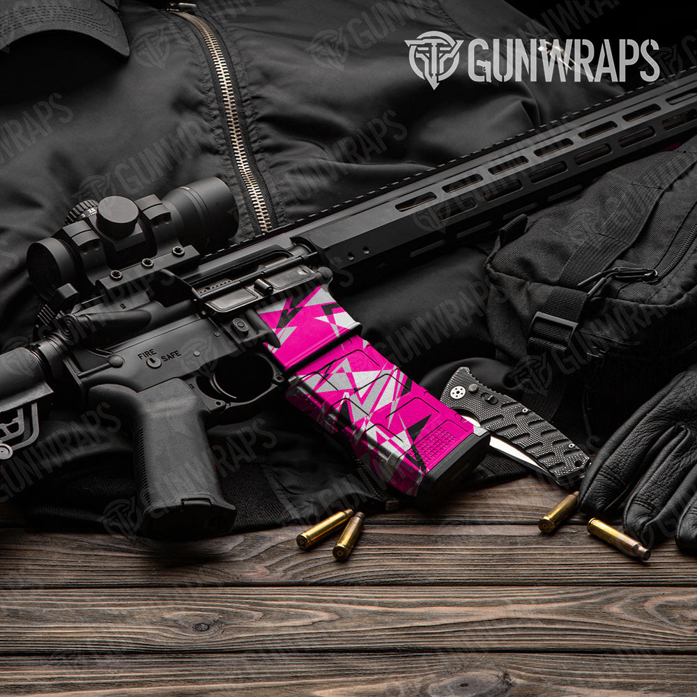 AR-15 Mag & Mag Well Sharp Magenta Tiger Gun Skin Vinyl Wrap