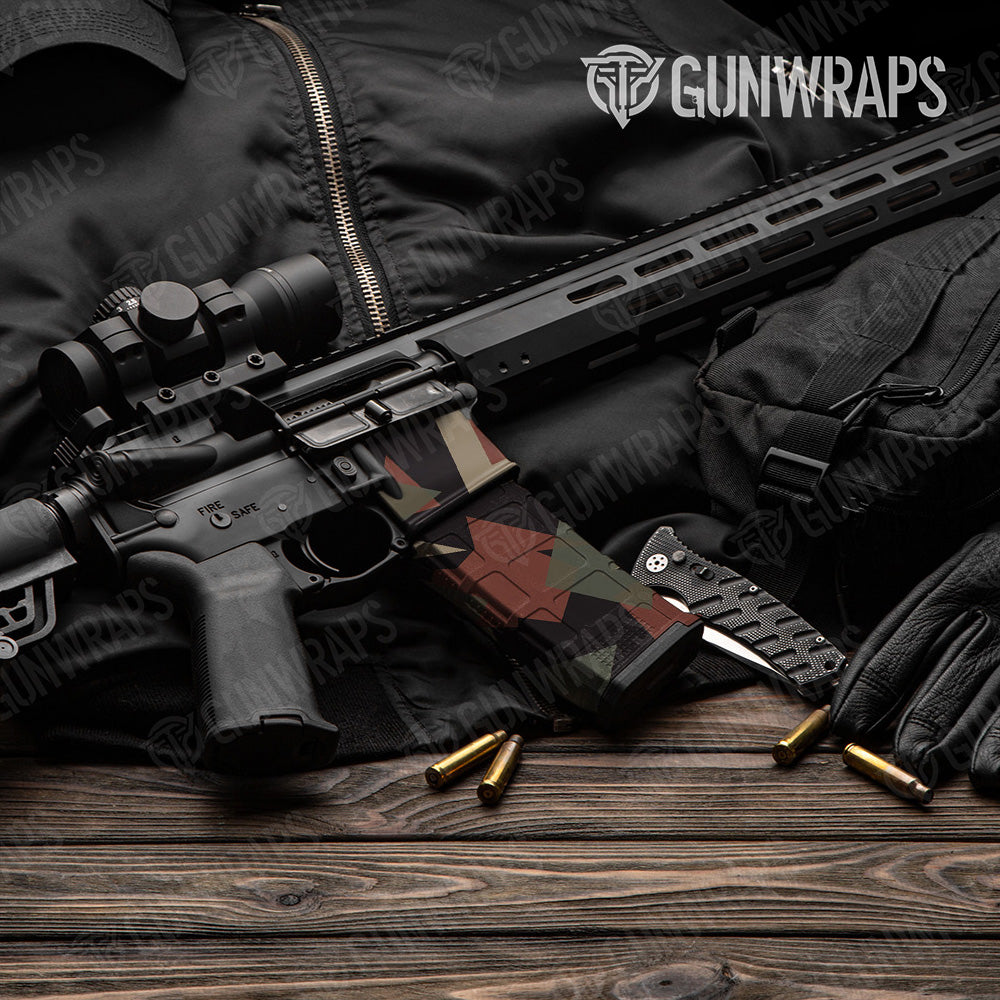 AR-15 Mag & Mag Well Shattered Militant Copper Gun Skin Vinyl Wrap