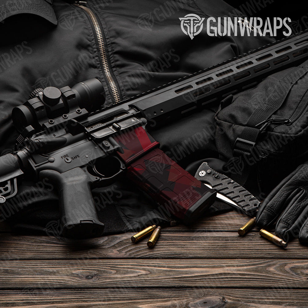 AR-15 Mag & Mag Well Shattered Vampire Red Gun Skin Vinyl Wrap