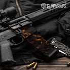 AR-15 Mag & Mag Well Skull Orange Gun Skin Vinyl Wrap