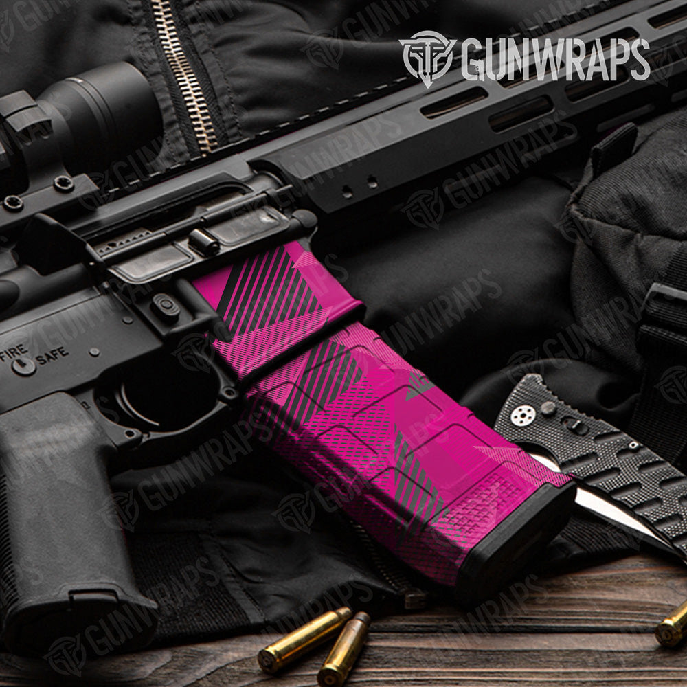 AR-15 Mag & Mag Well Trigon Elite Magenta Gun Skin Vinyl Wrap
