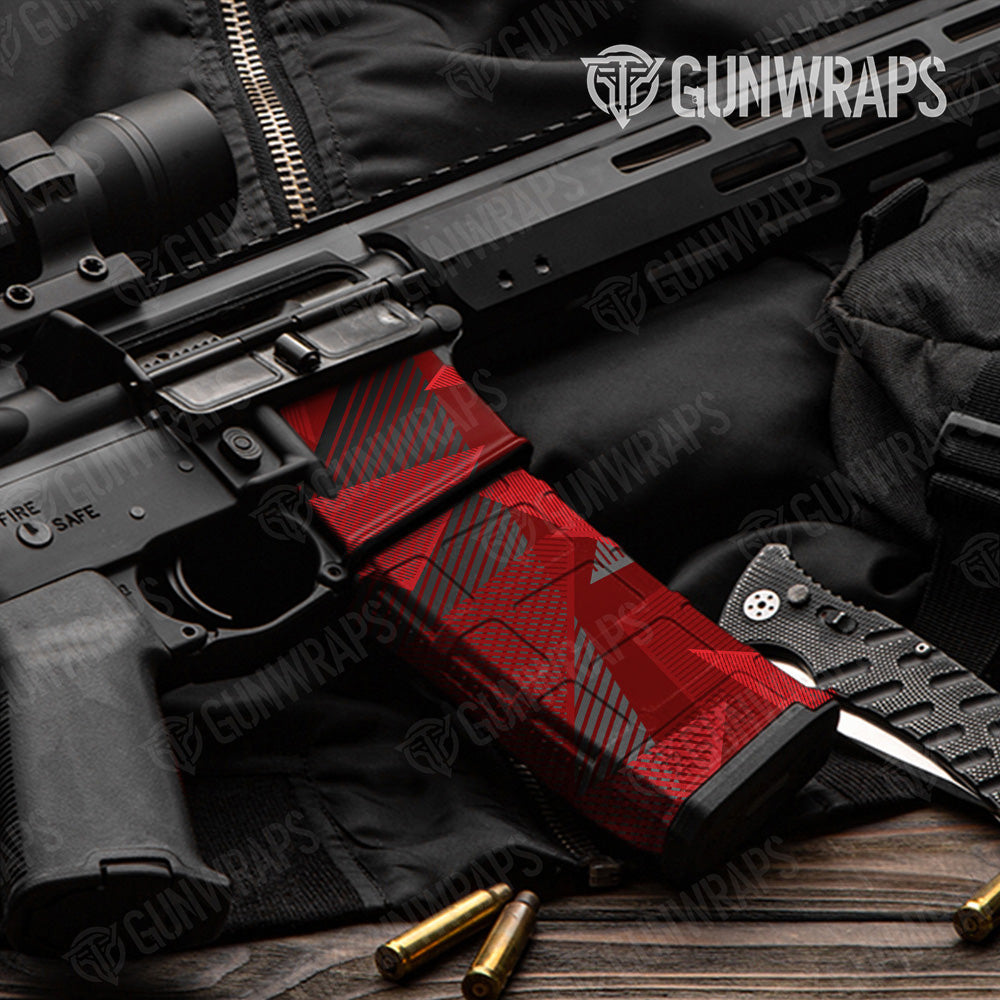 AR-15 Mag & Mag Well Trigon Elite Red Gun Skin Vinyl Wrap