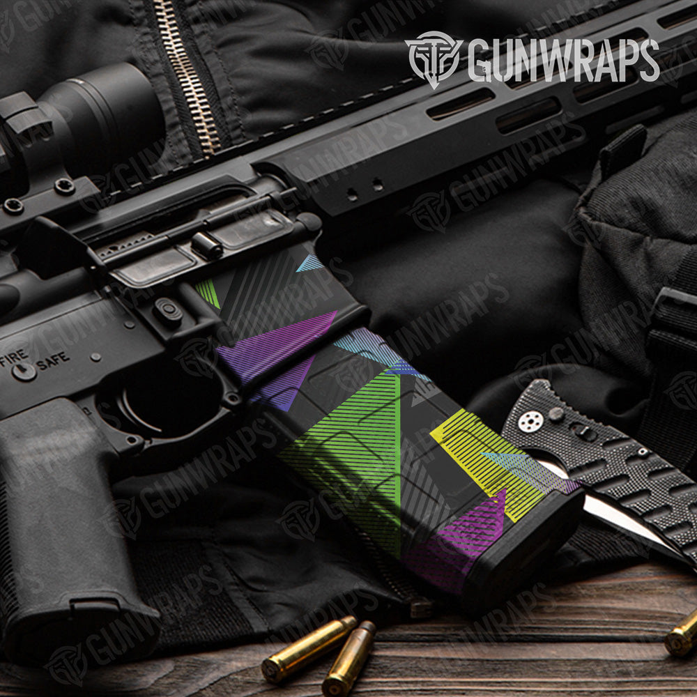 AR-15 Mag & Mag Well Trigon Retro Gun Skin Vinyl Wrap