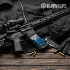 AR-15 Mag Broken Plaid Blue Tiger Gun Skin Vinyl Wrap