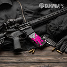AR-15 Mag Broken Plaid Magenta Tiger Gun Skin Vinyl Wrap