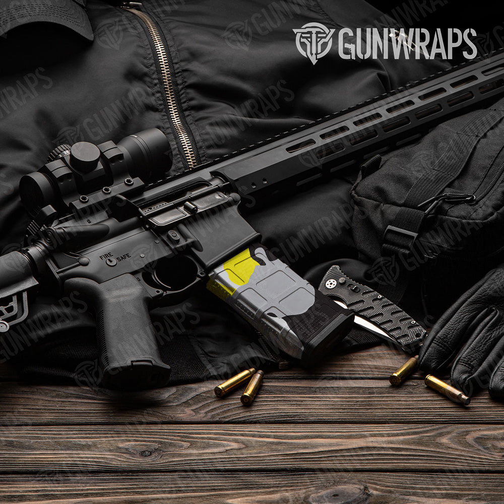 AR-15 Mag Cumulus Yellow Tiger Gun Skin Vinyl Wrap