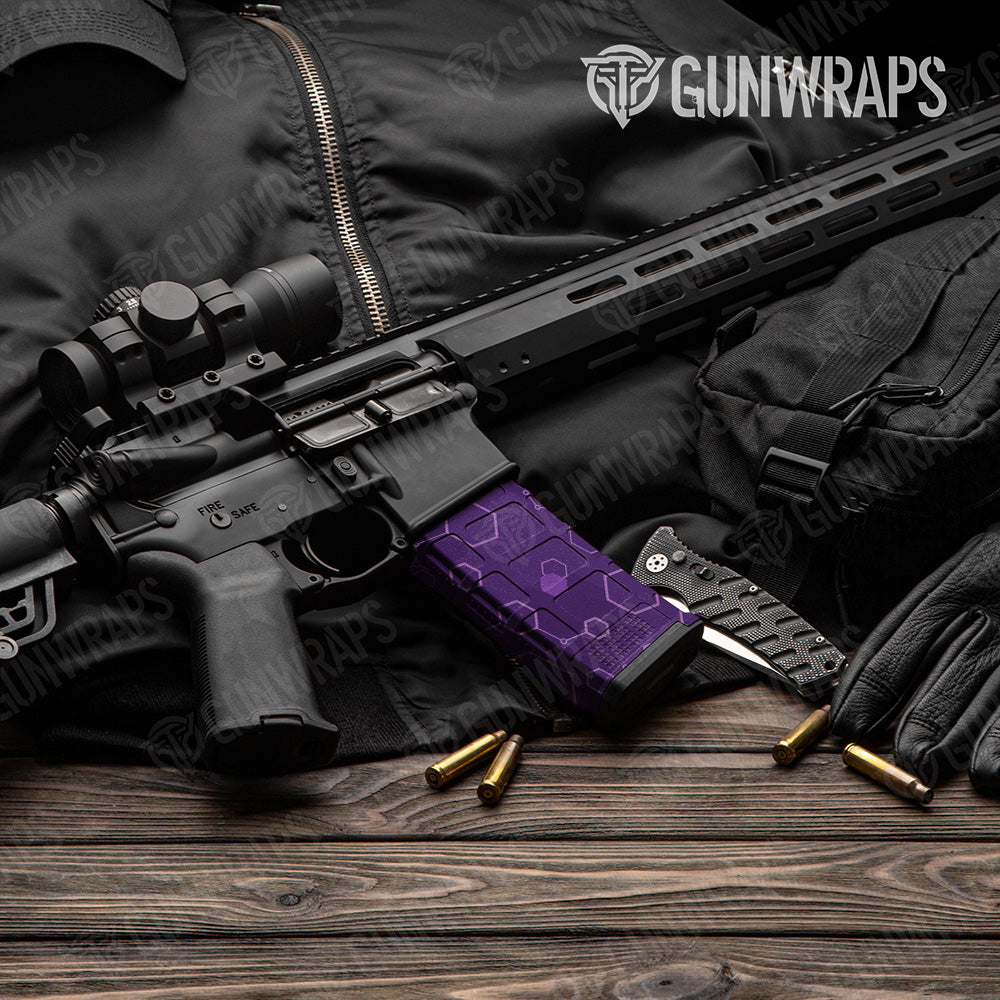 AR 15 Mag Hex DNA Elite Purple Gun Skin Vinyl Wrap