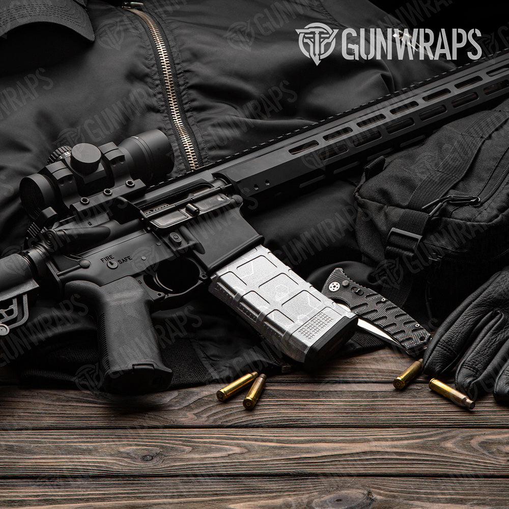 AR 15 Mag Hex DNA Elite White Gun Skin Vinyl Wrap