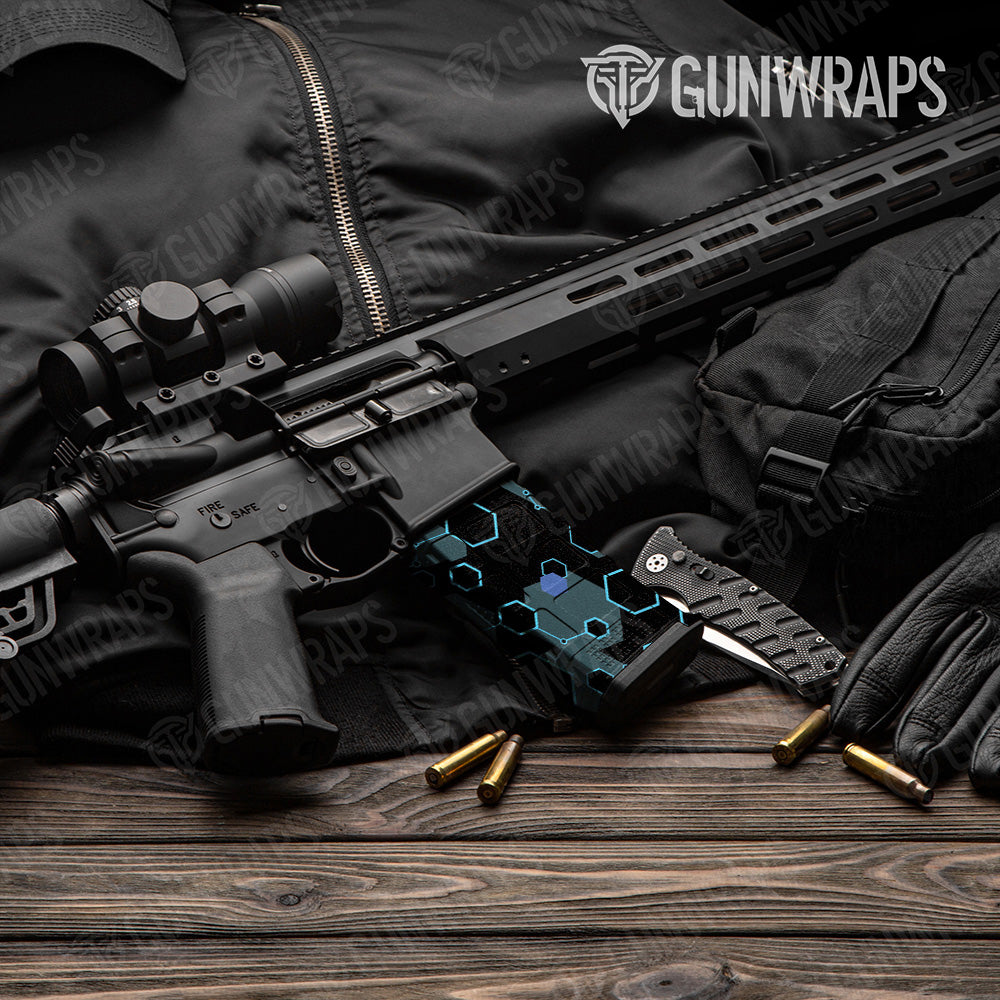 AR 15 Mag Hex DNA Midnight Frost Gun Skin Vinyl Wrap