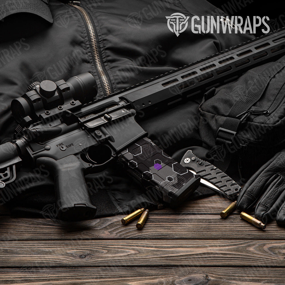 AR 15 Mag Hex DNA Purple Gun Skin Vinyl Wrap