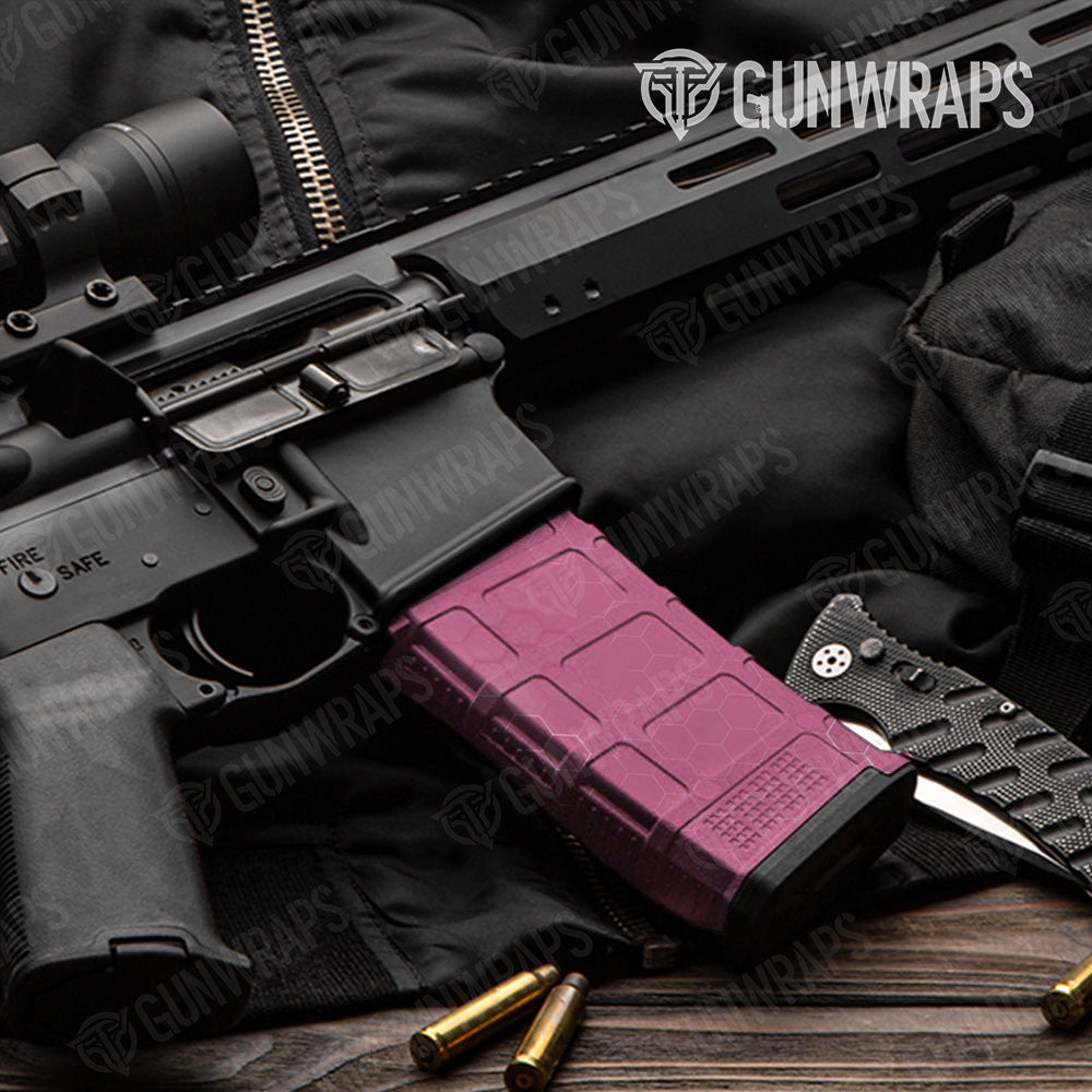 AR-15 Mag Hex Electric Pink Gun Skin Vinyl Wrap