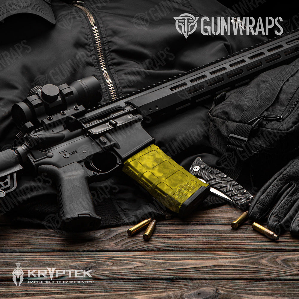 AR-15 Mag Kryptek Yellow Gun Skin Vinyl Wrap
