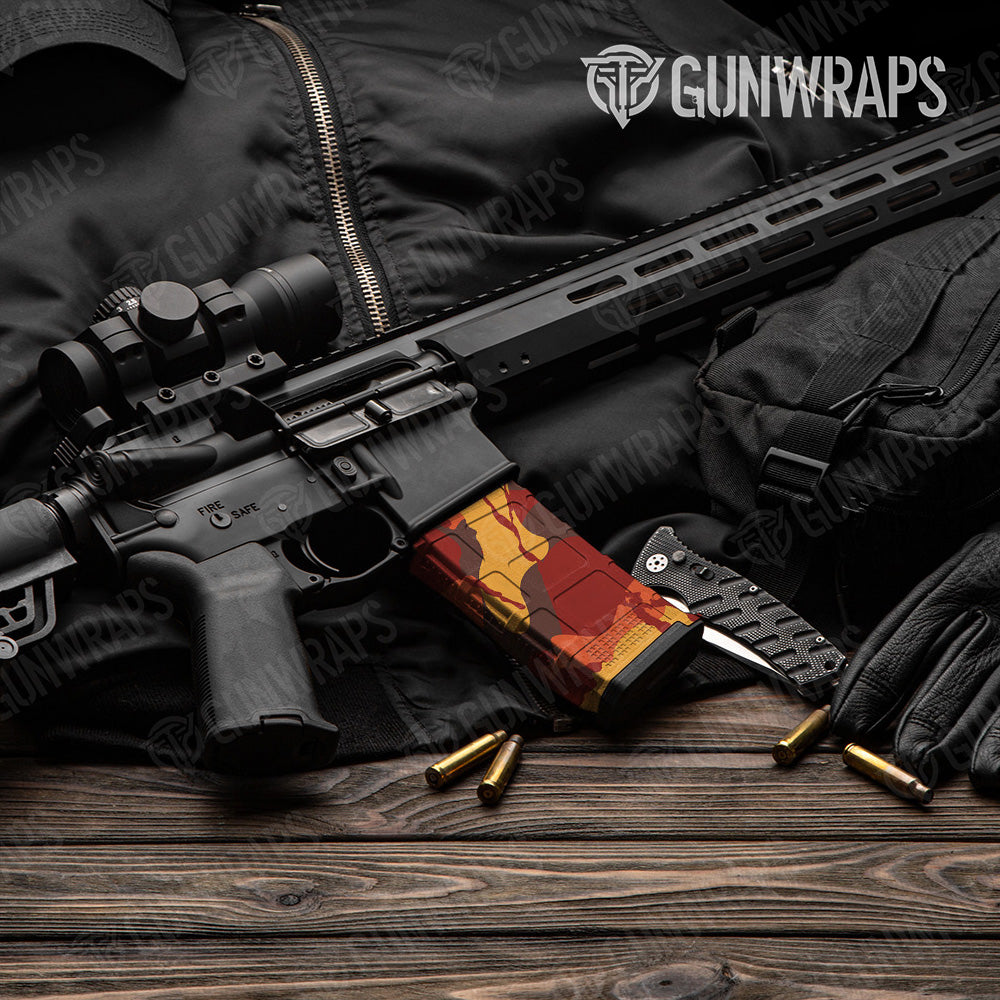 AR-15 Mag Ragged Autumn Gun Skin Vinyl Wrap