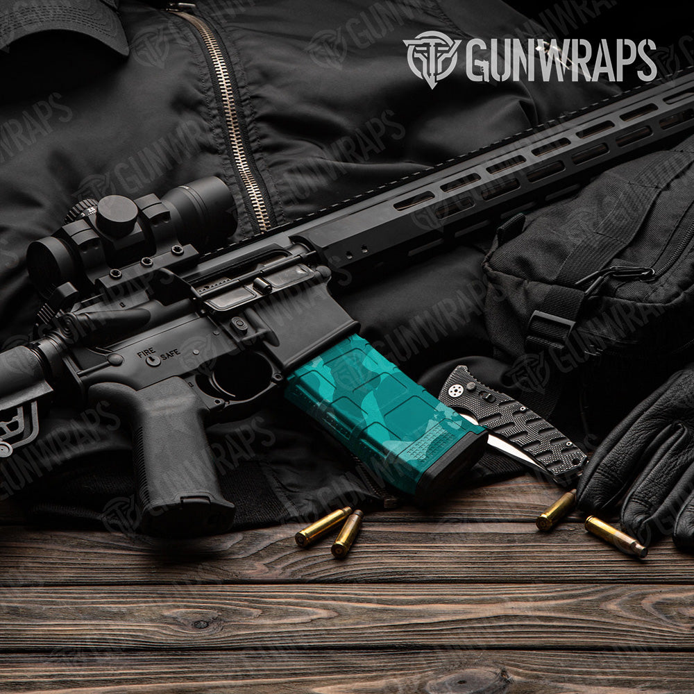AR-15 Mag Ragged Elite Tiffany Blue Gun Skin Vinyl Wrap