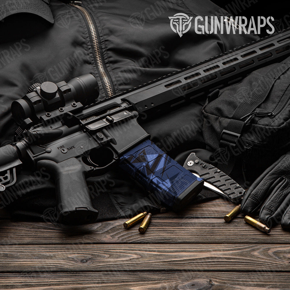 AR-15 Mag Sharp Blue Midnight Gun Skin Vinyl Wrap