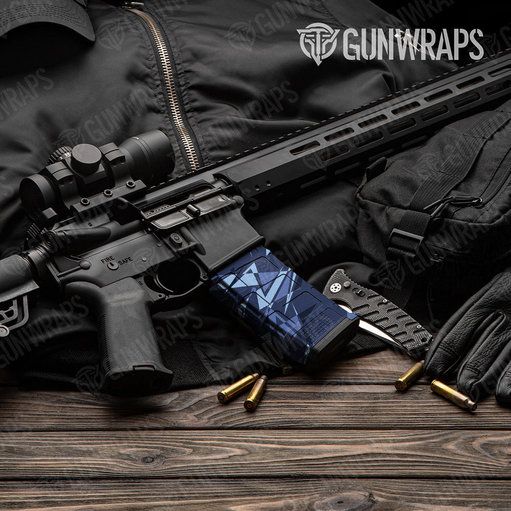 AR-15 Mag Sharp Blue Urban Night Gun Skin Vinyl Wrap