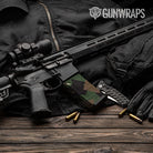 AR-15 Mag Shattered Woodland Gun Skin Vinyl Wrap