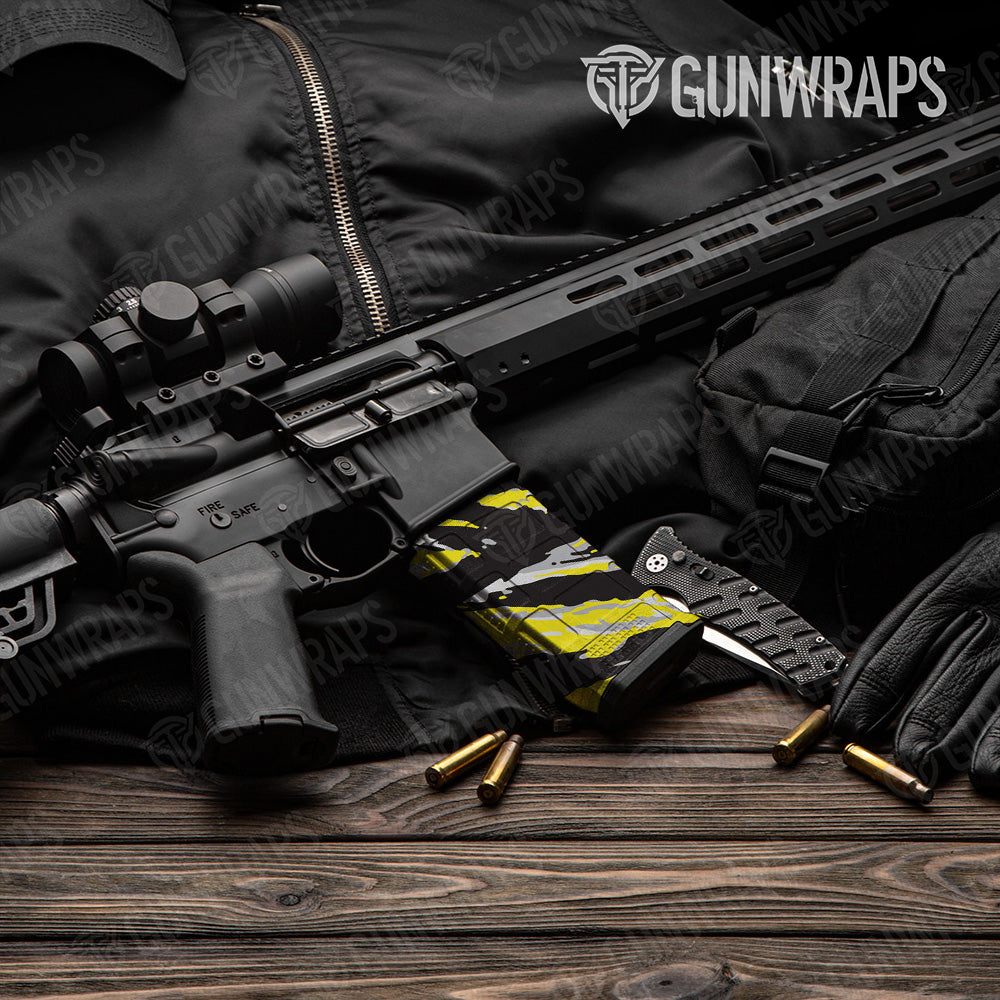 AR-15 Mag Vietnam Tiger Stripe Yellow Tiger Gun Skin Vinyl Wrap