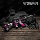 Broken Plaid Magenta Tiger Gun Skin Vinyl Wrap