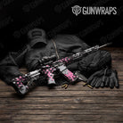 Broken Plaid Pink Tiger Gun Skin Vinyl Wrap