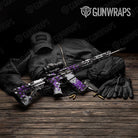 Broken Plaid Purple Tiger Gun Skin Vinyl Wrap