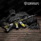 Broken Plaid Yellow Tiger Gun Skin Vinyl Wrap