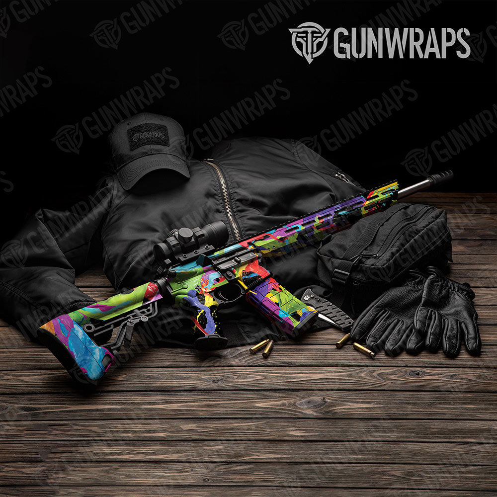 Paint Splatter Black Gun Skin Vinyl Wrap